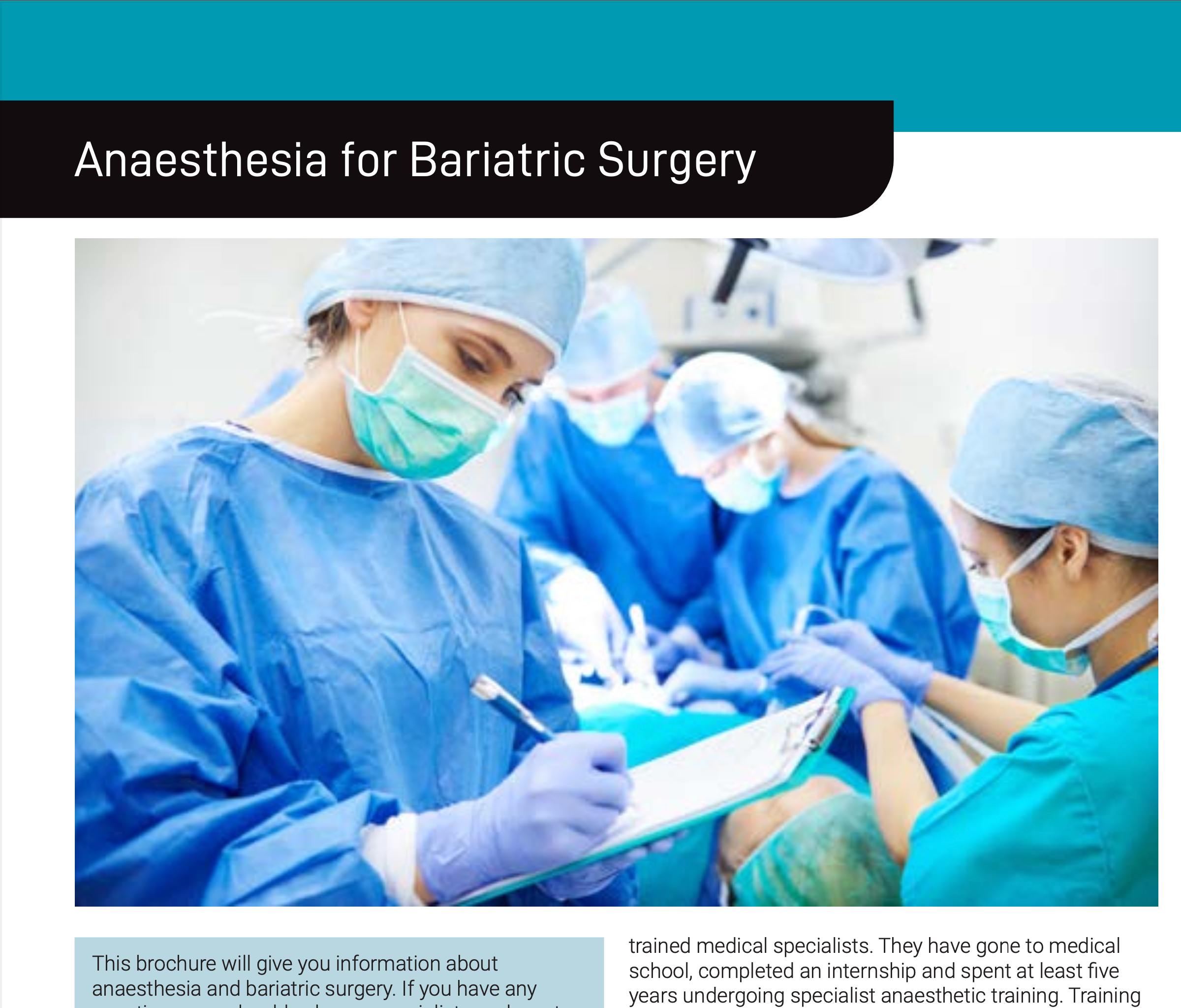 Anaesthesia for
