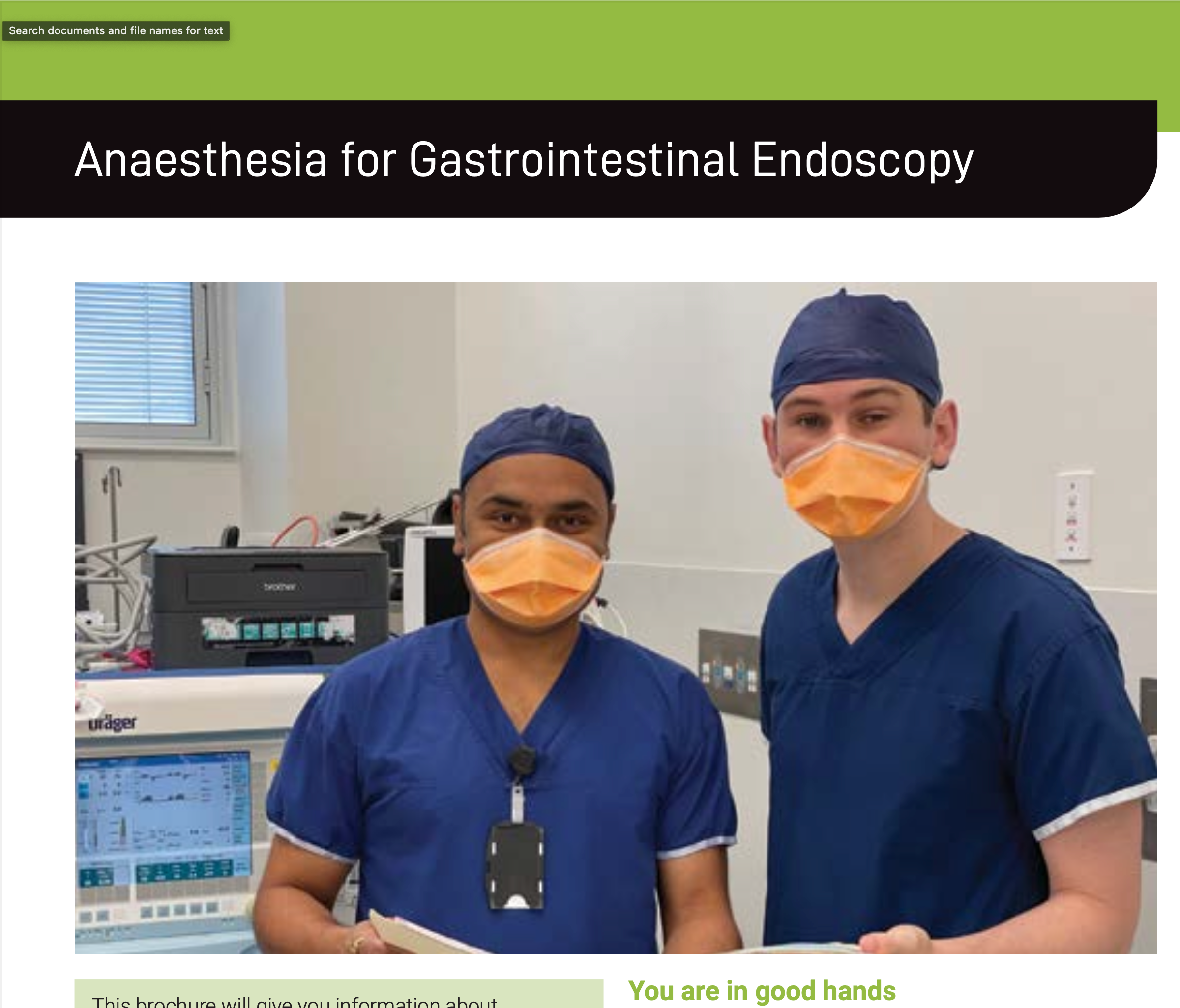 Anaesthesia For